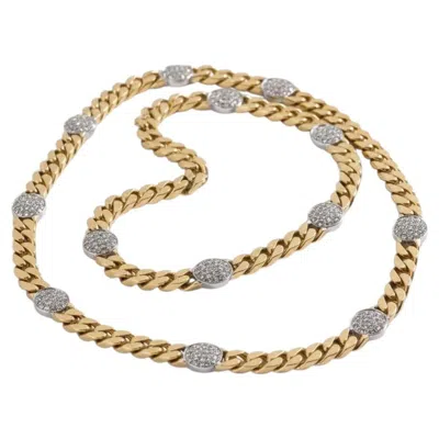 Pre-owned Bulgari 18k Gold  Diamond Long Chain Necklace In Multi