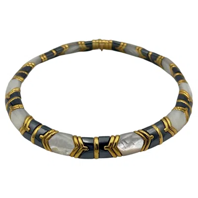 Pre-owned Bulgari 18k Gold, Mother Of Pearl And Hematite Choker, Circa 1980 In Multiple