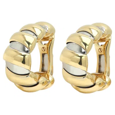 Pre-owned Bulgari 18k Gold Vintage Tubogas Clip Earrings, Italy, 1980s Design In Multi