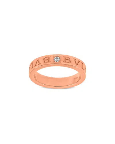 Bulgari 18k Rose Gold 0.01 Ct. Tw. Diamond Ring In Multi