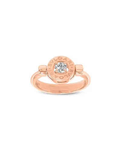 Bulgari 18k Rose Gold 0.10 Ct. Tw. Diamond Ring In Silver