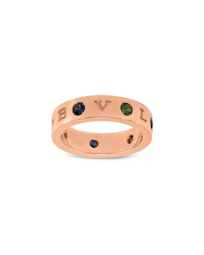Bulgari 18k Rose Gold 0.15 Ct. Tw. Diamond & Amethist Ring In Orange