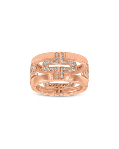 Bulgari Parentesi 18k Rose Gold 0.80 Ct. Tw. Diamond Ring In Silver