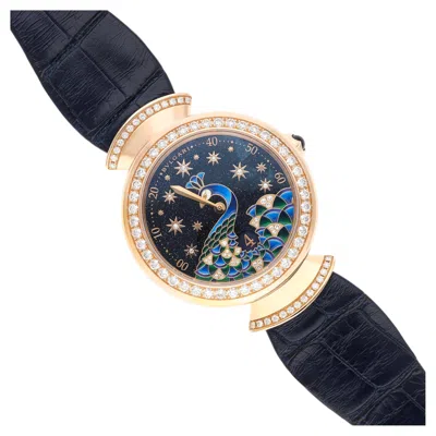 Pre-owned Bulgari 18k Rose Gold, Diamond And Enamel Divas' Dream Wristwatch In Red