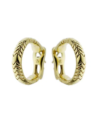Pre-owned Bulgari 18k Spiga Hoops (authentic Pre-loved) In Gold