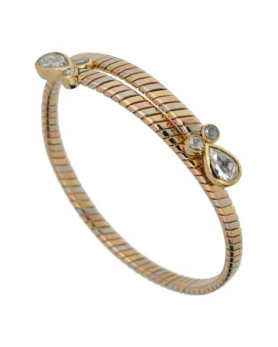 Bulgari 18k Tri-tone 5.50 Ct. Tw. Diamond Tubogas Choker Necklace (authentic Pre-loved) In Gold