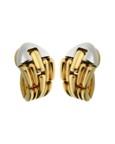 Pre-owned Bulgari 18k Two-tone Clip-on Hoops (authentic Pre-loved) In Gold