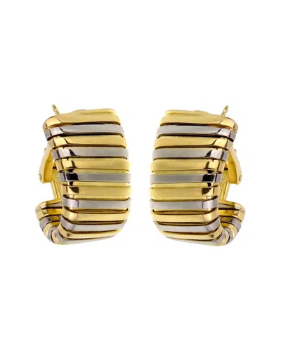 Pre-owned Bulgari 18k Two-tone Tubogas Earrings (authentic Pre-loved) In Multi