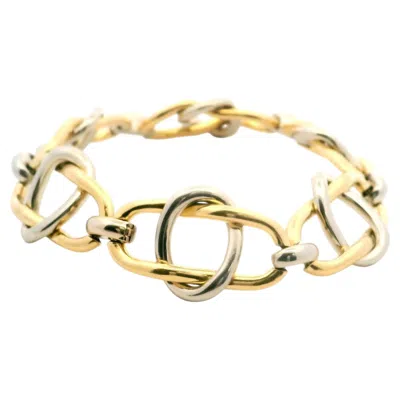 Pre-owned Bulgari 18k White And Yellow Gold Link Bracelet