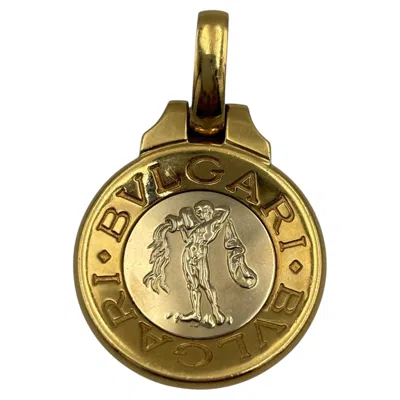 Pre-owned Bulgari 1980s  18k Yellow Gold Coin Pendant With White Gold Centre