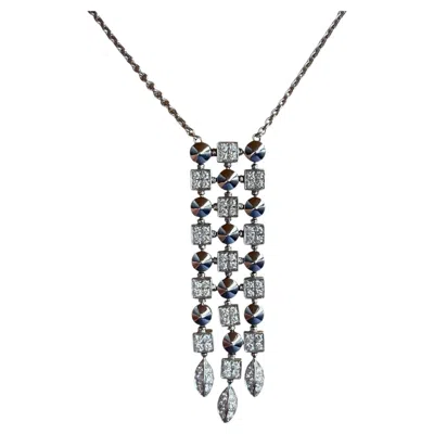 Pre-owned Bulgari 1990's White Gold And Diamond Pendant Adjustable Length