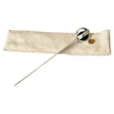 Pre-owned Bulgari A Silver Letter Opener With Onyx Detail By , 20th Century In Black
