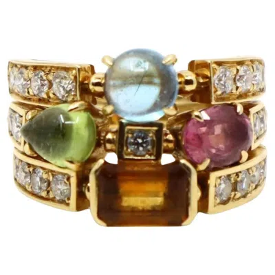 Pre-owned Bulgari Allegra Diamond & Multi-gemstone Ring