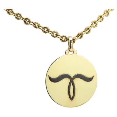 Pre-owned Bulgari Aries Ram Head Motif 18k Gold Necklace Zodiac Pendant In Multi