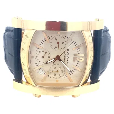 Pre-owned Bulgari Assioma Automatic Chronograph Watch 18k Rose Gold With Box And Papers In Red