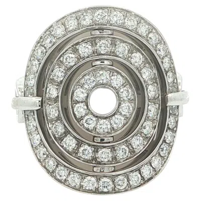 Pre-owned Bulgari Astrale Cerchi 18k White Gold Diamond Concentric Ring W/ Swivel Shank