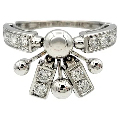 Pre-owned Bulgari Astrale Fireworks Articulated Diamond Ring In 18 Karat White Gold