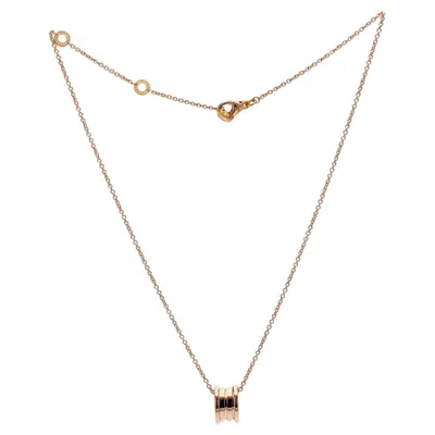 Pre-owned Bulgari Auth  Bvlgari 18k Rose Gold B Zero 1 Pendant Necklace Size 15"-18" In Red