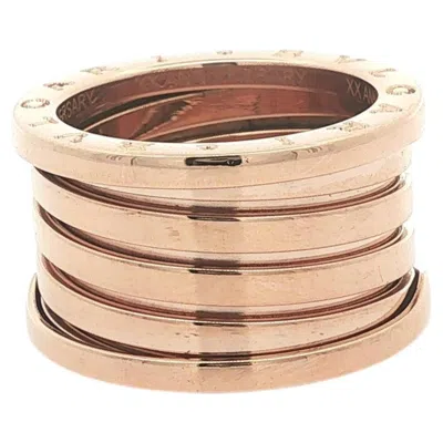 Pre-owned Bulgari B. Zero 1 18k Rose Gold Xx Anniversary 13.2mm Wide Band Ring Size 57 In Red