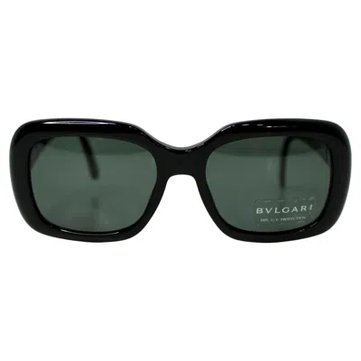 Pre-owned Bulgari Black Rectangular Frame Grey Tinted Sunglasses In Gray