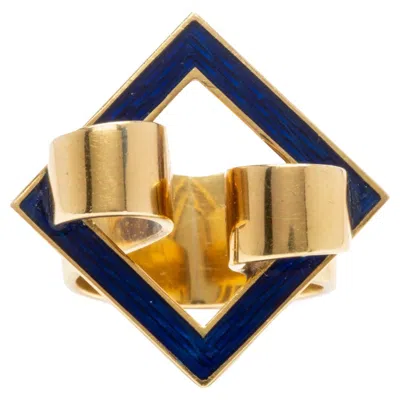 Pre-owned Bulgari Blue Enamel Ring