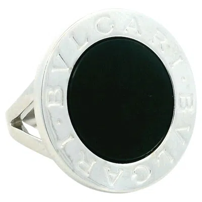 Pre-owned Bulgari Large Onyx 18k White Gold Cocktail Ring, Circa 2000