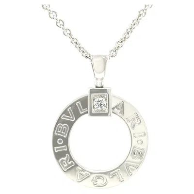 Pre-owned Bulgari Bvlgari 18ct White Gold Bvlgari Bvlgari Diamond Necklace 0.07ct