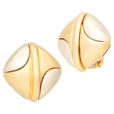 Pre-owned Bulgari Bvlgari 18k Dual Hues Of Gold Ear Clips In Multi