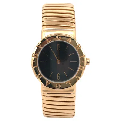 Pre-owned Bulgari Bvlgari, 18k Gold Tubogas Bracelet Quartz Watch In Multi