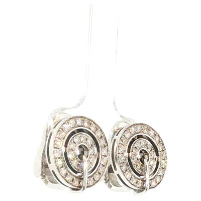 Pre-owned Bulgari Bvlgari 18k White Gold Clip-on Earrings With 0.9 Carat Round G Vs Diamonds