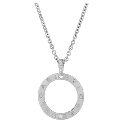 Pre-owned Bulgari Bvlgari 18k White Gold Diamond Pendant Necklace Bv031022326