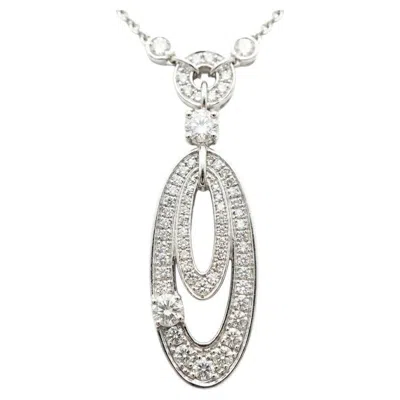 Pre-owned Bulgari Bvlgari 18k White Gold Diamond Pendant Necklace With Certificate