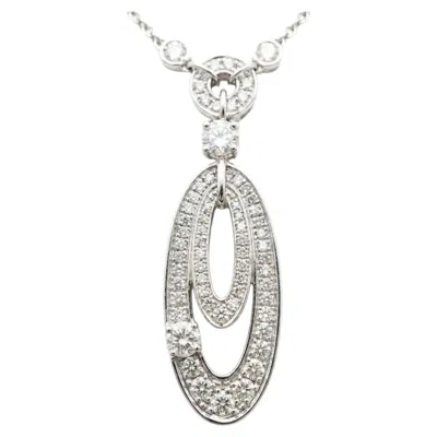 Pre-owned Bulgari Bvlgari 18k White Gold Diamond Pendant Necklace With Certificate