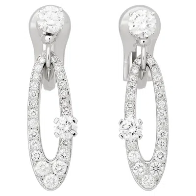 Pre-owned Bulgari Bvlgari 18k White Gold Elysia Diamond Drop Earrings