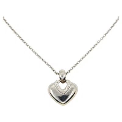 Pre-owned Bulgari Bvlgari 18k White Gold Heart Shape Pendant Necklace