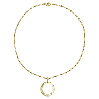 Pre-owned Bulgari Bvlgari 18k Yellow Gold And Diamond Circle Pendant.