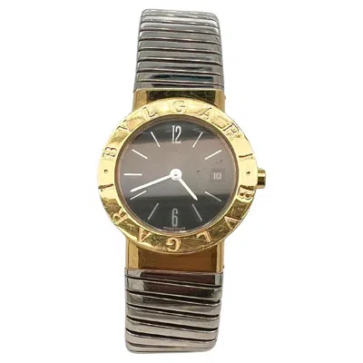 Pre-owned Bulgari Bvlgari 18k Yellow Gold And Steel Quartz Ladies Watch Bracelet