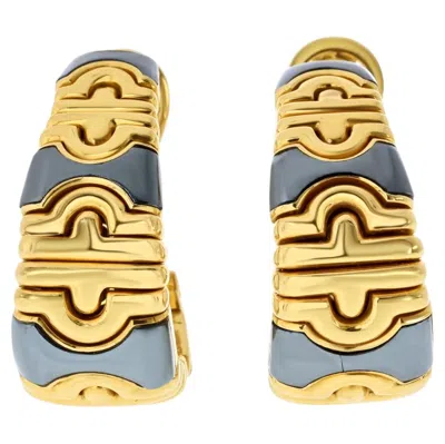 Pre-owned Bulgari Bvlgari 18k Yellow Gold Hoop Earrings