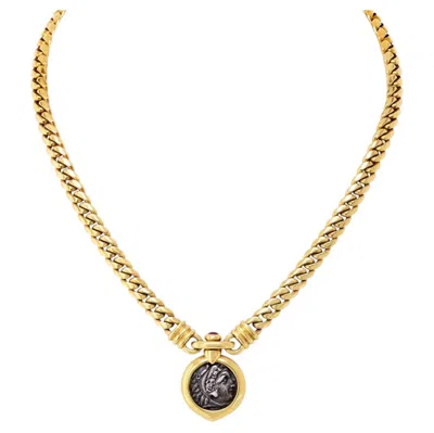 Pre-owned Bulgari Bvlgari 18k Yellow Gold Monete 1982 Coin Necklace