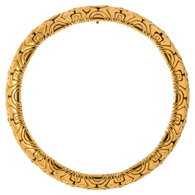 Pre-owned Bulgari Bvlgari Alveare 18k Yellow Gold Gold Necklace W/pouch