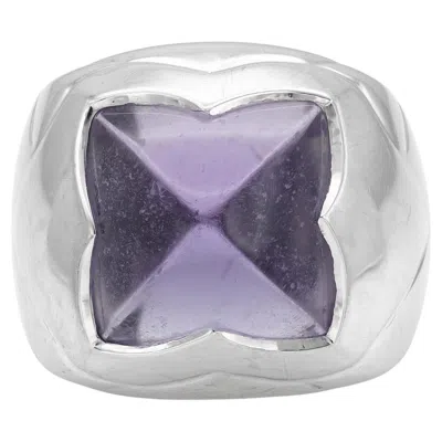 Pre-owned Bulgari Bvlgari Amethyst Pyramid Ring In Purple