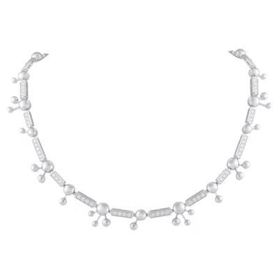 Pre-owned Bulgari Bvlgari Astrale 18k White Gold 3.25ct Diamond Necklace Bv06-060426