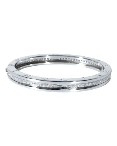 Bulgari Bvlgari B. Zero 1 Bracelet In 18k White Gold 1.23 Ctw In Silver