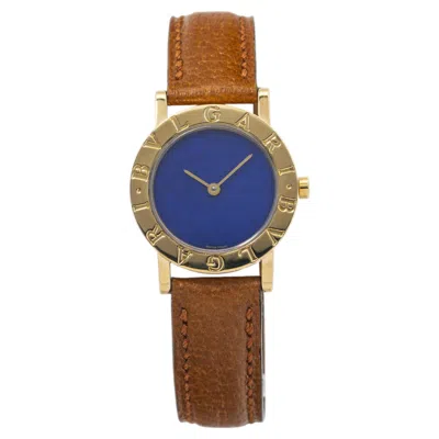 Pre-owned Bulgari Bvlgari Bb 26 Dgl 18k Yellow Gold Lapis Dial Quartz Mint Ladie's Watch 26mm