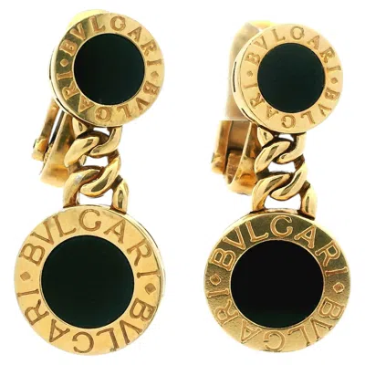 Pre-owned Bulgari Bvlgari Black Onyx 18 Karat Yellow Gold Drop Clip Earrings