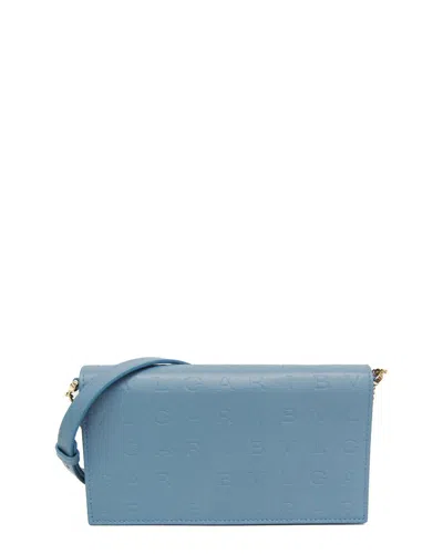Pre-owned Bulgari Bvlgari Blue Leather Chain/shoulder Wallet (authentic Pre-loved)