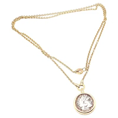 Pre-owned Bulgari Bvlgari  Antique Coin Monete 38" Long Yellow Gold Link Chain Necklace