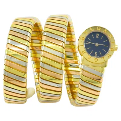 Pre-owned Bulgari Bvlgari  Bb19 Tubogas Tri-color Gold Wrap Watch In Multiple