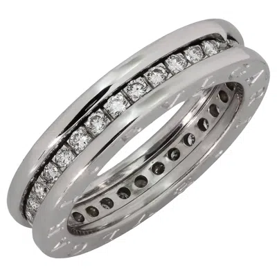 Pre-owned Bulgari Bvlgari  B.zero1 Diamond White Gold Unisex Band Ring