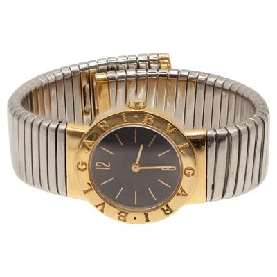 Pre-owned Bulgari Bvlgari  Tubogas Bb26 2t Stainless Steel And Gold Wristwatch In Multiple